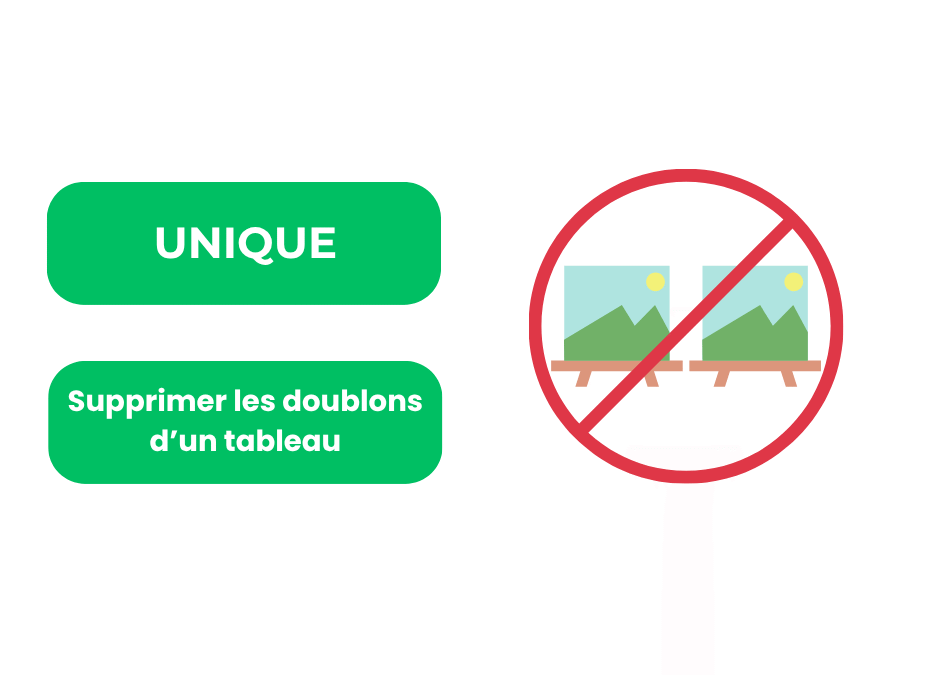 Supprimer les doublons avec la fonction UNIQUE
