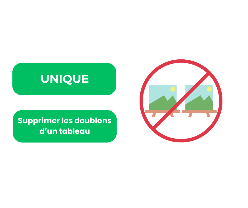 Supprimer les doublons avec la fonction UNIQUE