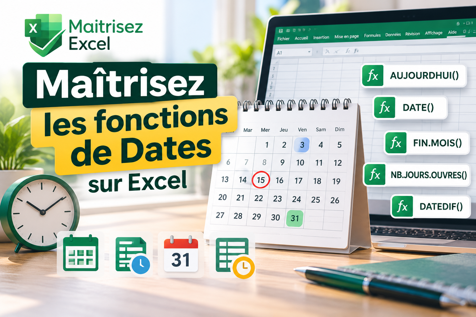Maitrisez les fonctions de Dates dans Excel