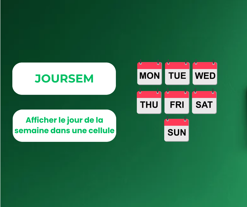 Afficher le jour de la semaine avec la fonction JOURSEM